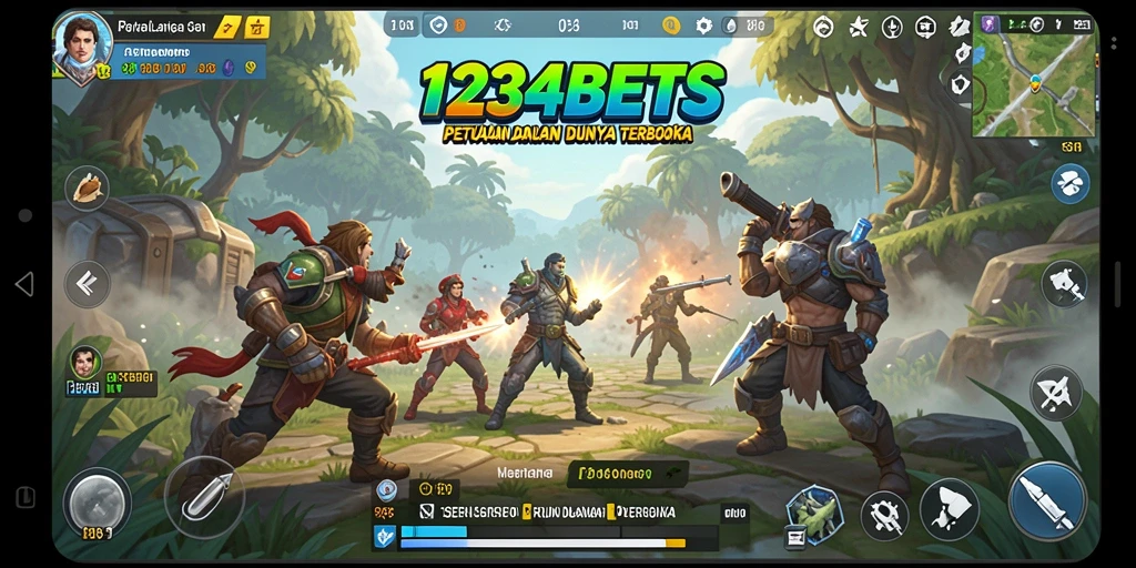 Tampilan gameplay Open World yang mendebarkan di 1234BETS.