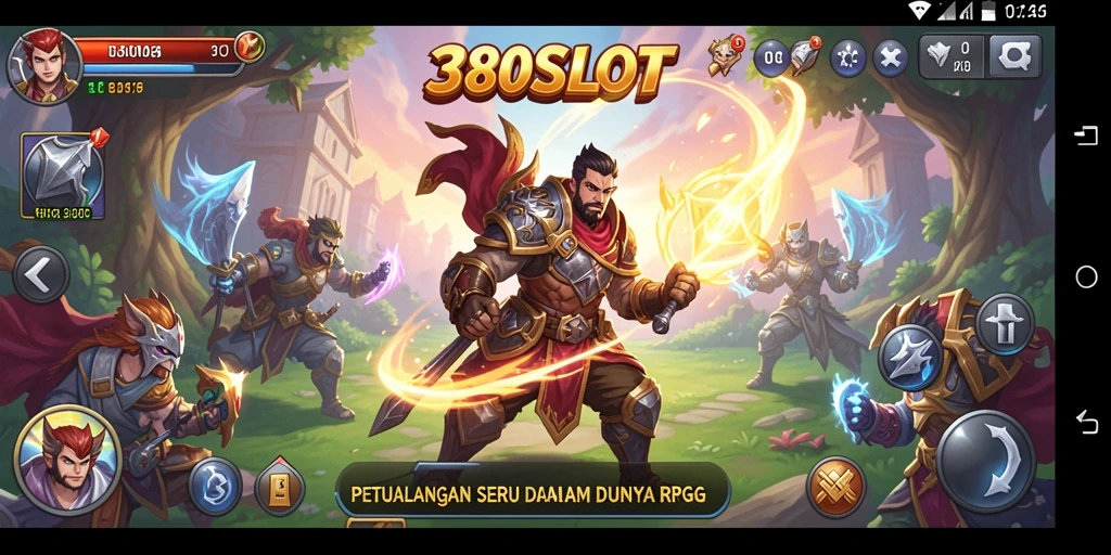 Screenshot gameplay RPG dari 380SLOT menampilkan karakter dalam aksi melawan monster.