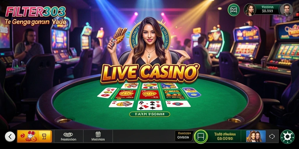 Tampilan gameplay Live Casino yang mendebarkan dan interaktif di FILTER303.