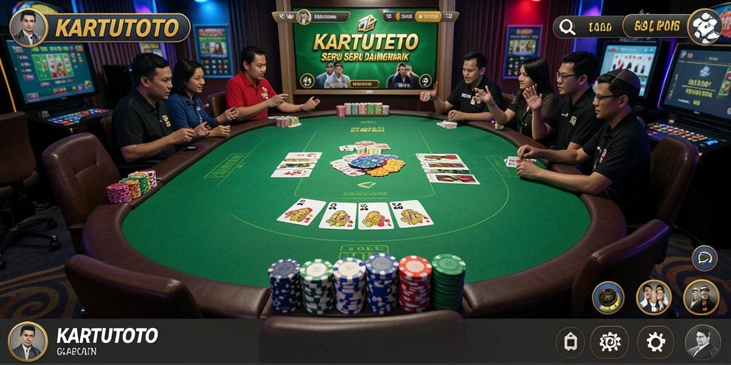 Screenshot gameplay KARTUTOTO menampilkan aksi Poker yang mendebarkan.