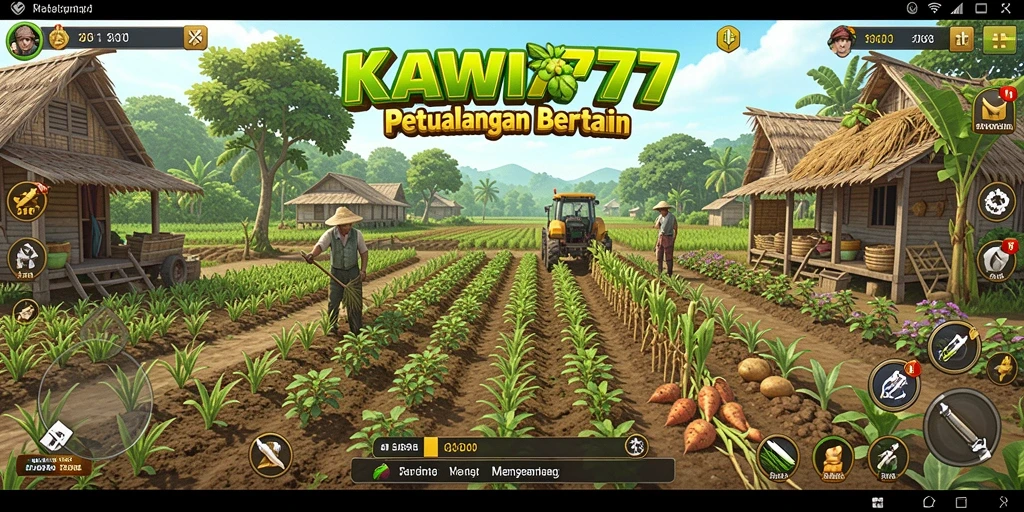 Tampilan menarik dari gameplay bertani di KAWI777.