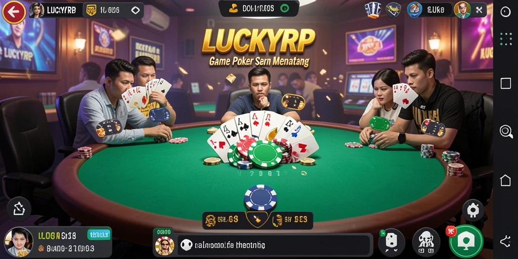 Tampilan gameplay LUCKYRP yang menarik saat pemain bermain Poker.