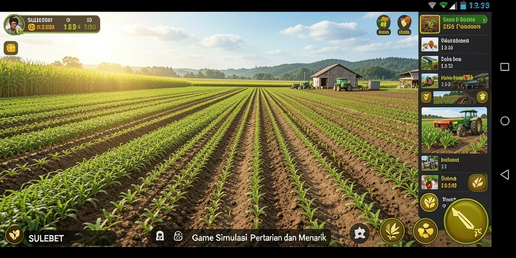 Tampilan gameplay SULEBET yang menampilkan aktivitas pertanian seru.