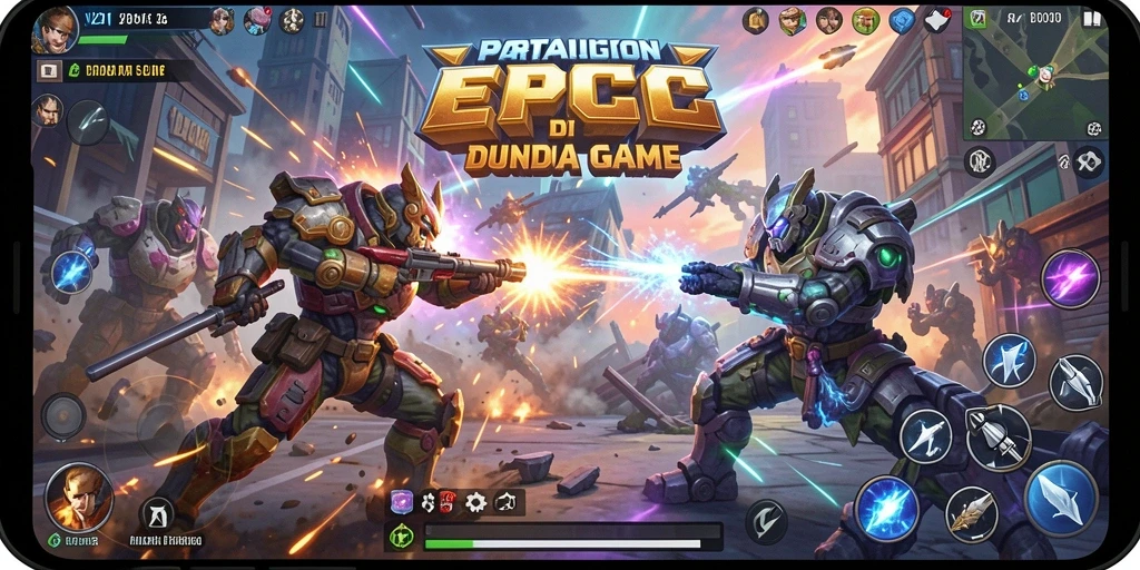 Tampilan gameplay V21 dengan pertarungan seru dan karakter dinamis.