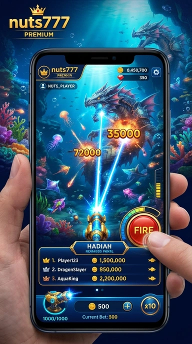 Tampilan utama aplikasi nuts777 dengan navigasi mudah.